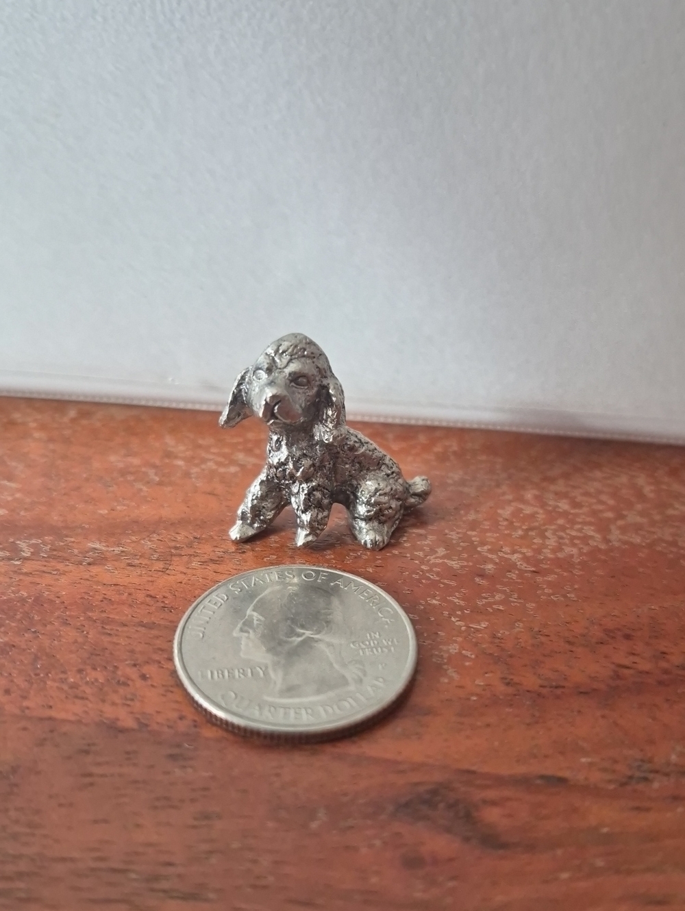 Miniature Silver Poodle Figurine